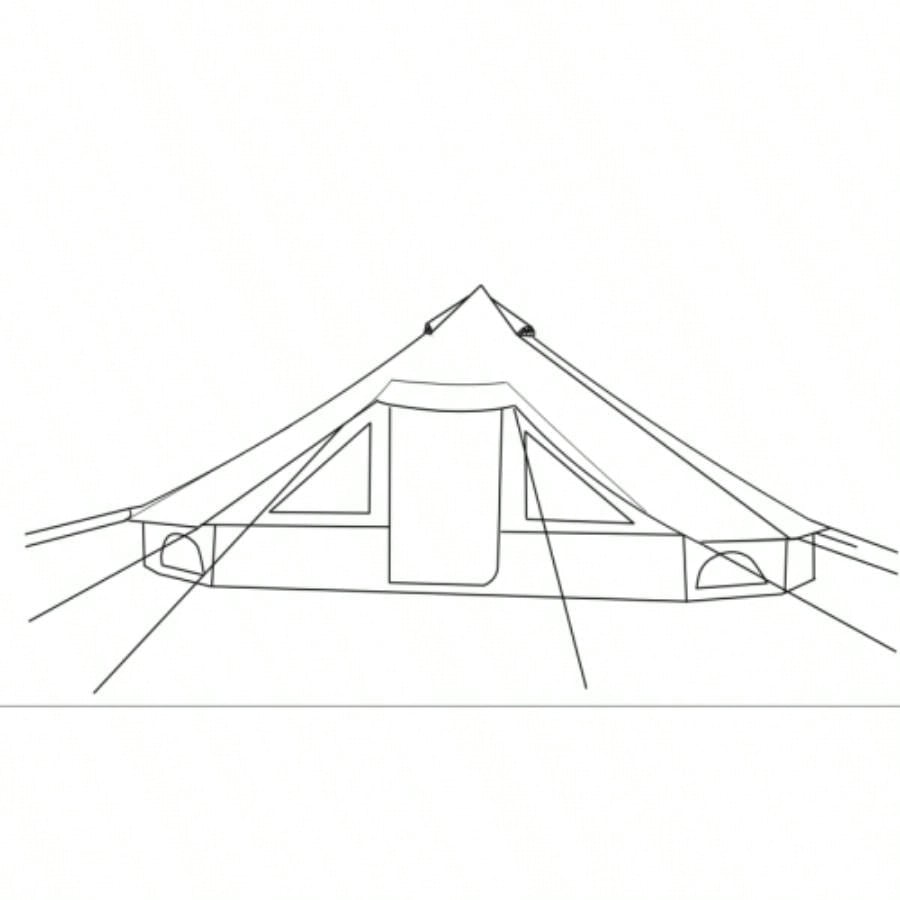 SAMHAIBEI 6 Persons Canvas Tent Bell Tent Glamping, 4 Seasons Yurt Tent Camping, Heavy Cotton Canvas Tent Family Camping, Outdoor Hunting, or Party Tent. Durable, 2 in 1, 2 Doors Bell Tent