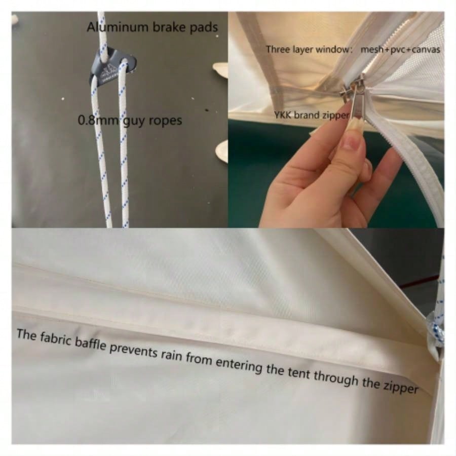 SAMHAIBEI 6 Persons Canvas Tent Bell Tent Glamping, 4 Seasons Yurt Tent Camping, Heavy Cotton Canvas Tent Family Camping, Outdoor Hunting, or Party Tent. Durable, 2 in 1, 2 Doors Bell Tent