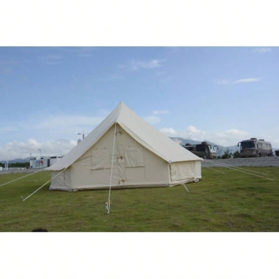 SAMHAIBEI Canvas Tent Bell Tent Glamping, 4 Seasons Yurt Tent Camping, 4M/5M Cotton Canvas Tent Family Camping, Outdoor Hunting, or Party 13ft - 16.5ft Durable, Spacious, and Versatile.