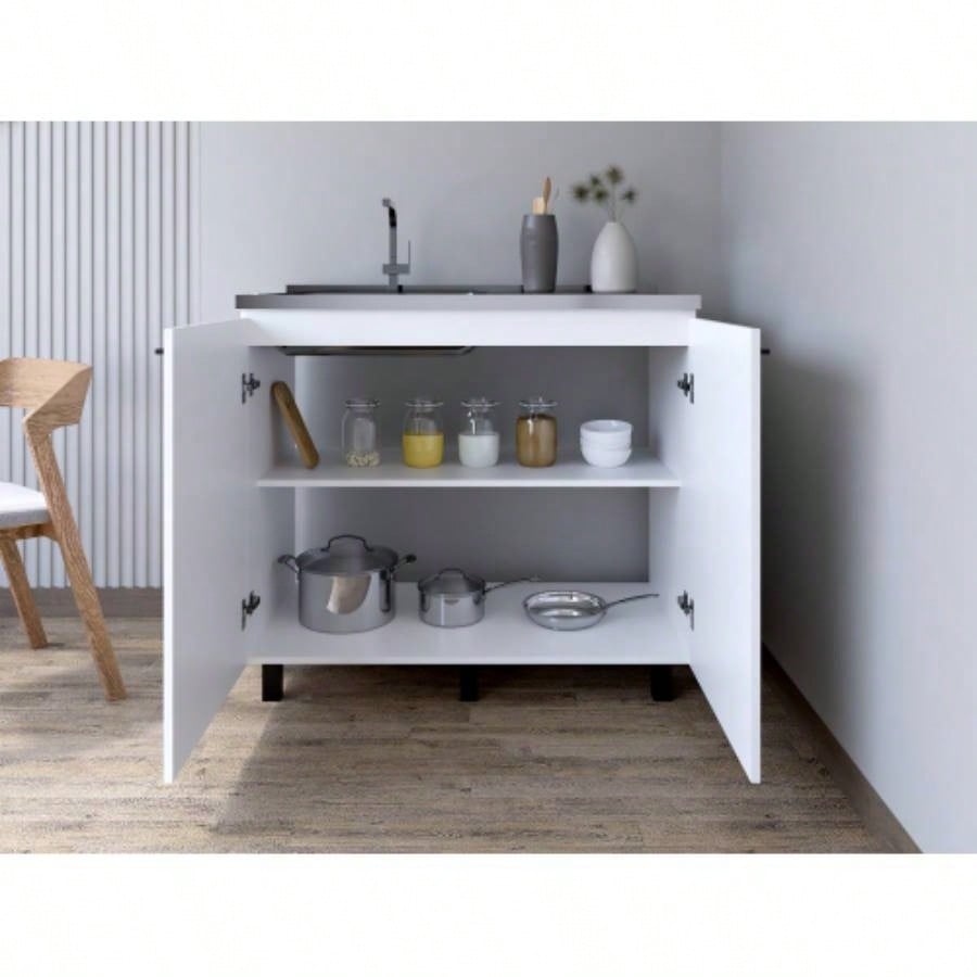 Utility Sink Cabinet Burwood, Kitchen, White