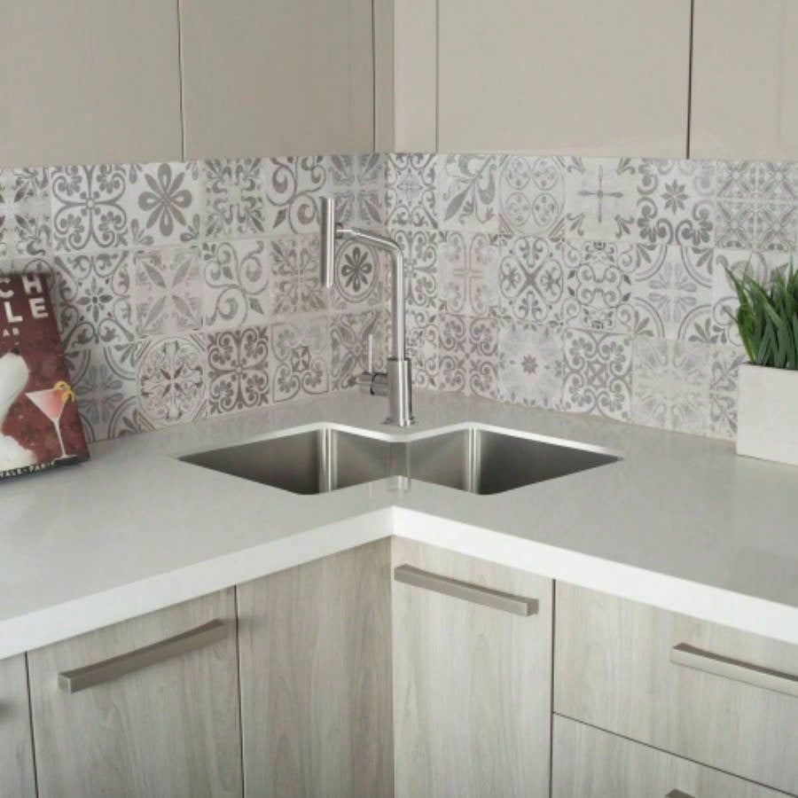 Handmade Corner Double Bowl Top Mount Kitchen Sink