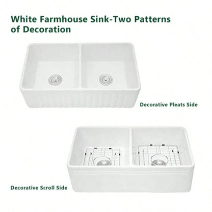 Farmhouse/Apron Front White Ceramic Kitchen Sink