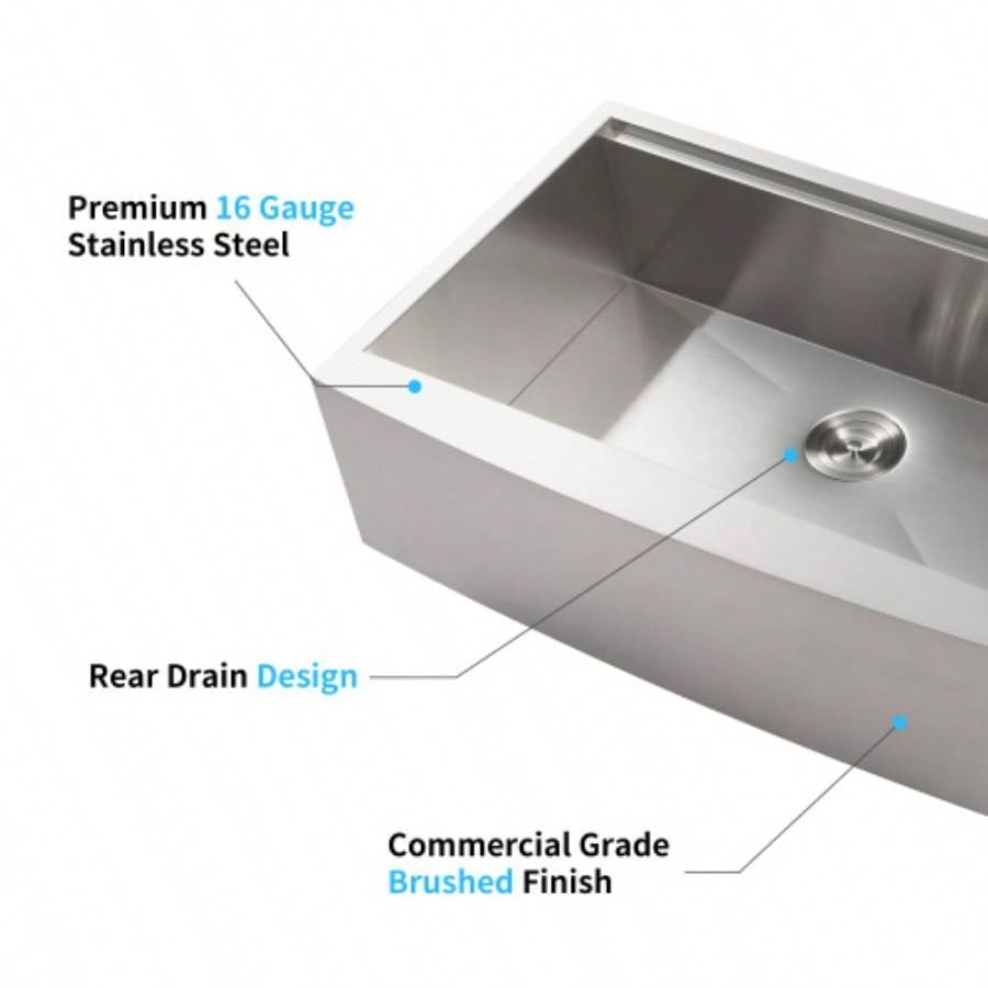33x22x10Farmhouse Apron Single Bowl Stainless Steel Kitchen Sink with Workstation