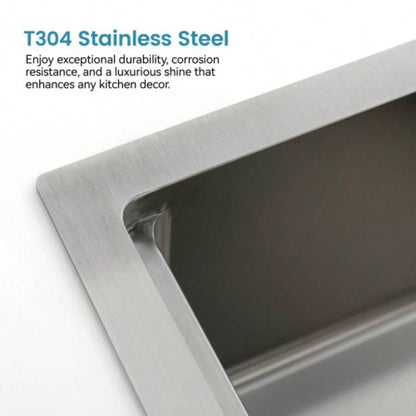 Stainless Steel Kitchen Sink, 33x19 Single Bowl, Undermount Handmade Sink in Dark Gray, with Cutting Board, Colander