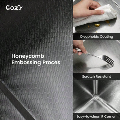 Waterfall Kitchen Sink, Stainless Steel Single Bowl in Black, Multifunctional Workstation with Flying - rain Faucet and Cutting Board, 3022 Stainless Steel Single Bowl Sink, SSBL12