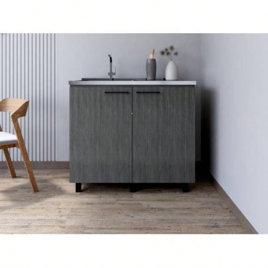 Utility Sink Cabinet Burwood, Kitchen, Smokey Oak