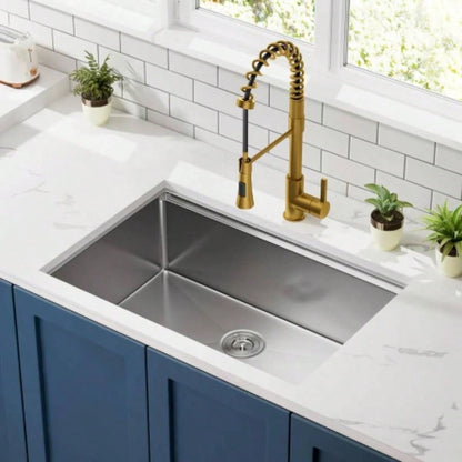 32x 18 inch Undermount Workstation Sink, Stainless Steel Single Bowl Kitchen Sink 18 Gauge