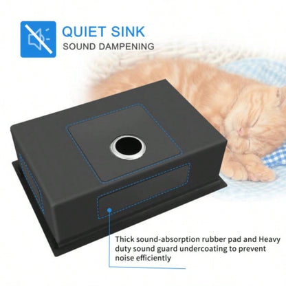 32x 18 inch Undermount Workstation Sink, Stainless Steel Single Bowl Kitchen Sink 18 Gauge