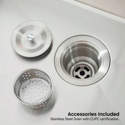 Stainless Steel Kitchen Sink, 23x19 Single Bowl, Overmount Handmade Sink in Dark Gray, with US Standard Drain and Hook