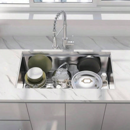 33 Undermount Workstation Sink - 33x 19 Inch Undermount Stainless Steel Kitchen Sink 18 Gauge, Handmade R10 Radius 10 Inch Deep Undermount Single Bowl Sink with Accessories