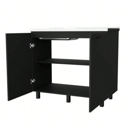 Black 2 Utility Sink and Cabinet