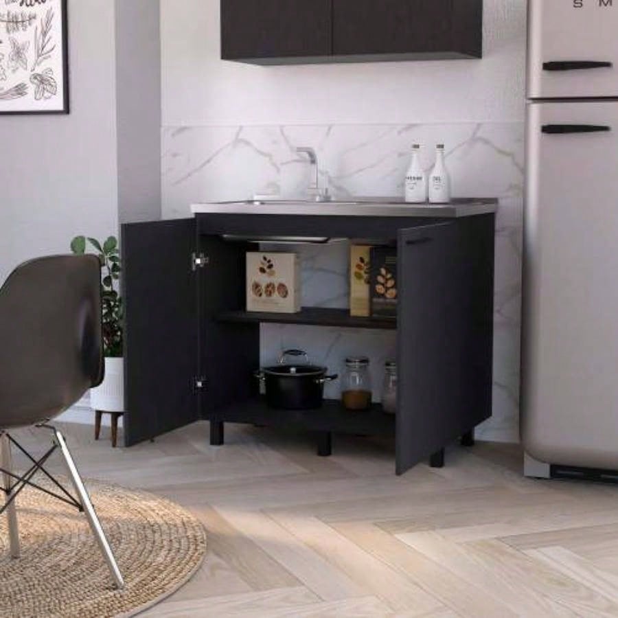 Black 2 Utility Sink and Cabinet