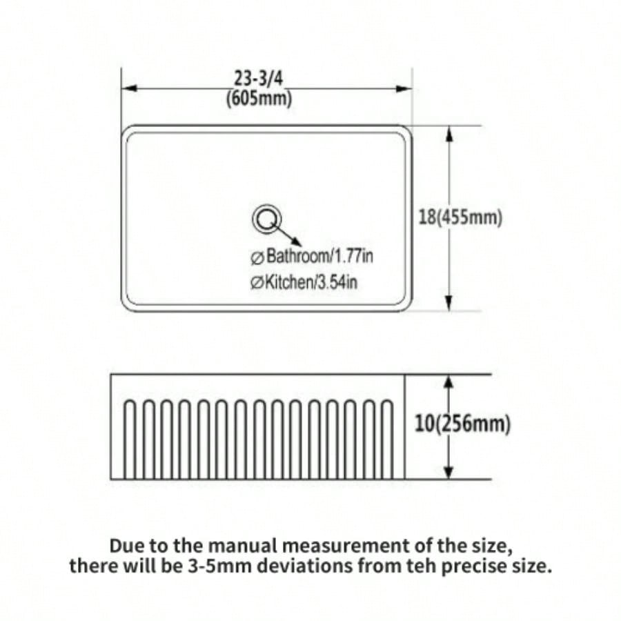 Small Farmhouse Sink - 24 inch Kitchen Sink White Apron - Front Ceramic Single Bowl Small Reversible Farm Sink Laundry Room Sink