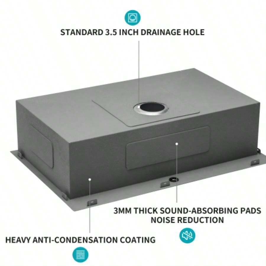 33x22 inch Kitchen Sink Drop In 16 Gauge Stainless Steel 33 Single Bowl Topmount Kitchen Sink Basin