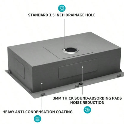 33x22 inch Kitchen Sink Drop In 16 Gauge Stainless Steel 33 Single Bowl Topmount Kitchen Sink Basin