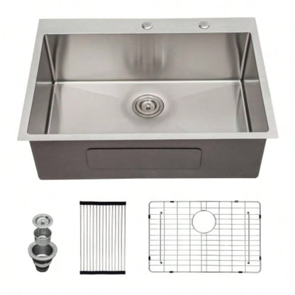 33x22 inch Kitchen Sink Drop In 16 Gauge Stainless Steel 33 Single Bowl Topmount Kitchen Sink Basin