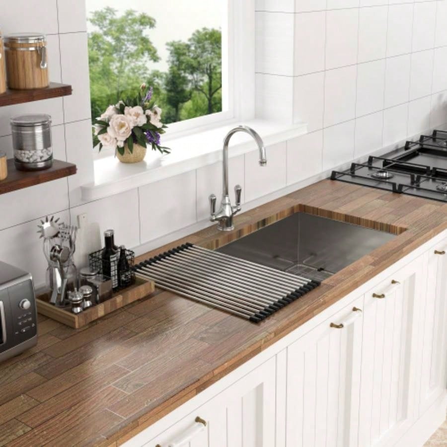 33 Inch Undermount Sink - 33x19x9 Undermount Stainless Steel Kitchen Sink 16 Gauge 9 Inch Deep Single Bowl Kitchen Sink Basin