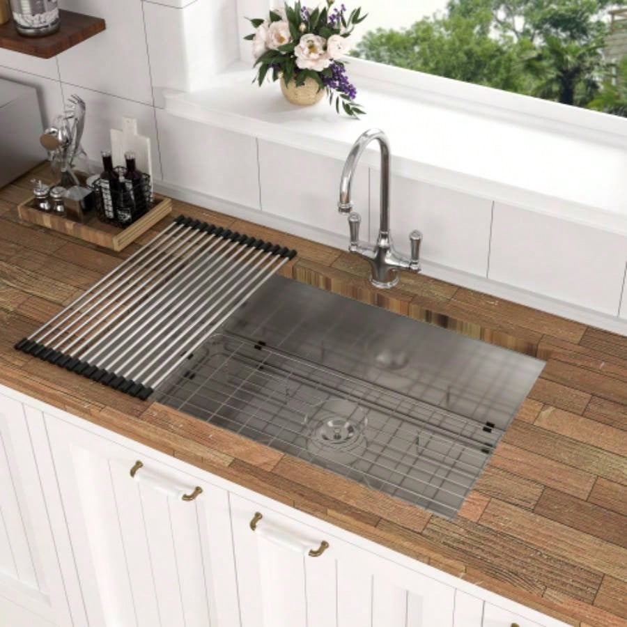 33 Inch Undermount Sink - 33x19x9 Undermount Stainless Steel Kitchen Sink 16 Gauge 9 Inch Deep Single Bowl Kitchen Sink Basin