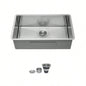 33 Inch Undermount Sink - 33x 19x 9 Undermount Stainless Steel Kitchen Sink 16 Gauge 9 Inch Deep Single Bowl Kitchen Sink Basin, Includes Drain Assembly No Additional Accessories
