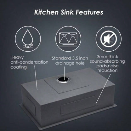 33 Inch Undermount Sink - 33x 19x 9 Undermount Stainless Steel Kitchen Sink 16 Gauge 9 Inch Deep Single Bowl Kitchen Sink Basin, Includes Drain Assembly No Additional Accessories