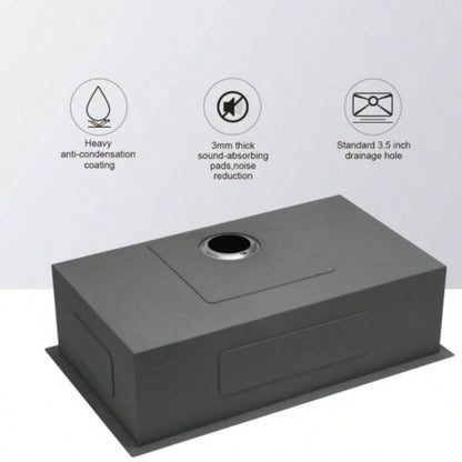 33 Inch Undermount Sink - 33x 19x 9 Undermount Stainless Steel Kitchen Sink 16 Gauge 9 Inch Deep Single Bowl Kitchen Sink Basin, Includes Drain Assembly No Additional Accessories