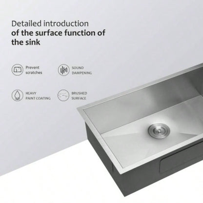 30 Inch Undermount Sink - 30x 18x 9 Undermount Stainless Steel Kitchen Sink 16 Gauge 9 Inch Deep Single Bowl Kitchen Sink Basin, Includes Drain Assembly No Additional Accessories