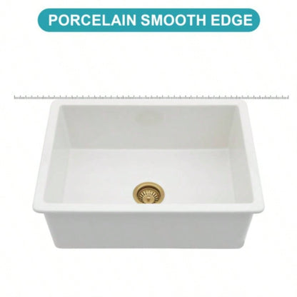 27 Undermount Single Bowl Ceramic Kitchen Sink - Dual Mount White Ceramic Rectangular Deep Single Bowl Sink Basin