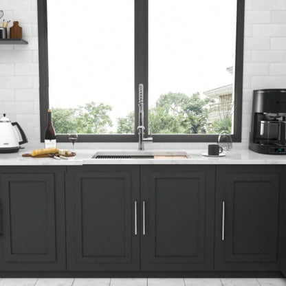 33 Undermount Kitchen Sink - 33*19*9 inch Kitchen Sink Undermount Single Bowl 16 Gauge Stainless Steel Ledge Workstation Kitchen Sinks