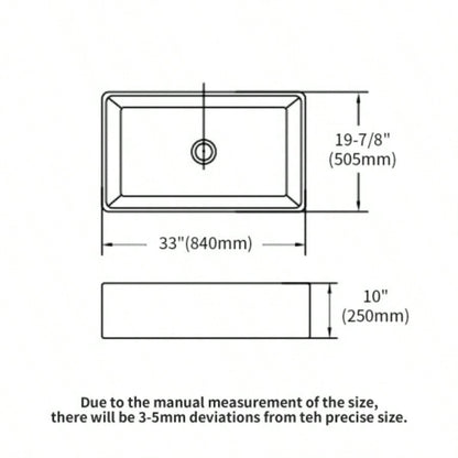 33 White Farmhouse Sink - 33 Inch Kitchen Sink Apron Front Ceramic Single Bowl Farmer Sink Basin