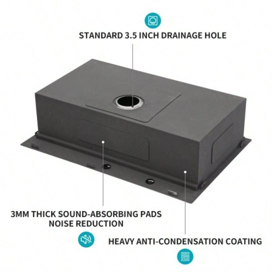 33 Drop In Kitchen Sink - 33X22 Stainless Steel Drop In Sink Ledge Workstation Topmount Kitchen Sink Single Bowl, 16 Gauge
