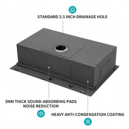 33 Drop In Kitchen Sink - 33X22 Stainless Steel Drop In Sink Ledge Workstation Topmount Kitchen Sink Single Bowl, 16 Gauge
