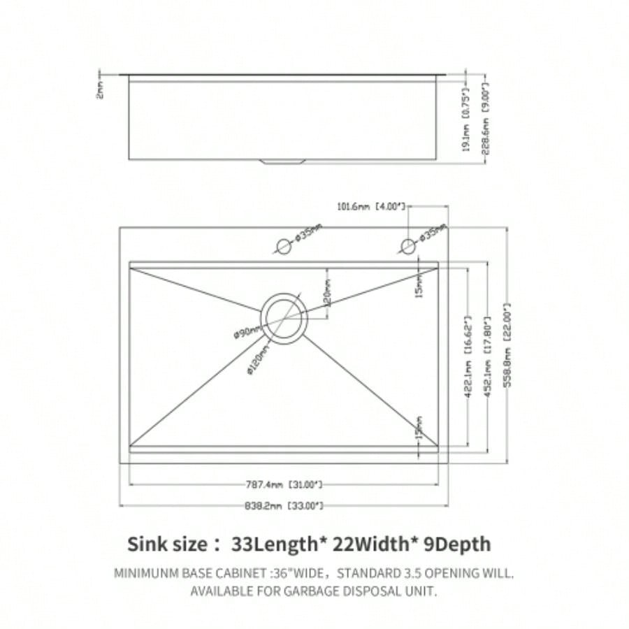 33 Drop In Kitchen Sink - 33X22 Stainless Steel Drop In Sink Ledge Workstation Topmount Kitchen Sink Single Bowl, 16 Gauge