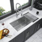 Undermount Kitchen Sink - 32x19 Stainless Steel 16 Gauge Deep Single Bowl Sinks