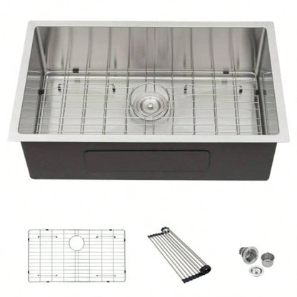 Undermount Kitchen Sink - 32x19 Stainless Steel 16 Gauge Deep Single Bowl Sinks