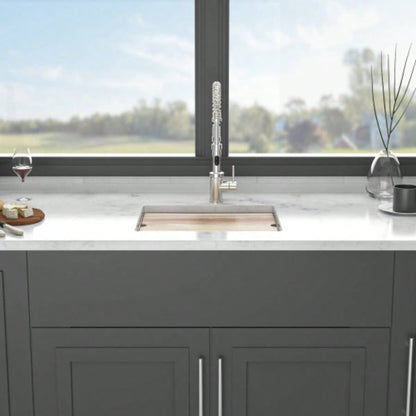 Quartz Kitchen Sink - 21x18 White granite composite Workstation undermount kitchen sink