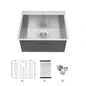 Laundry Sink - 22x 22 Laundry Room Utility Sink Drop In Topmount 16 Gauge Stainless Steel 12 Inch Deep Single Bowl Above Counter Basin