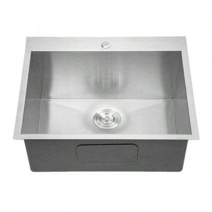 Laundry Sink Drop In - 25x22 Laundry Utility Sink 16 Gauge Stainless Steel Drop In Topmount 12 Inch Deep Single Bowl Above Counter Utility Laundry Room Sink Basin