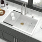 Quartz Kitchen Sink - 33x22 White granite composite Drop - in kitchen sink