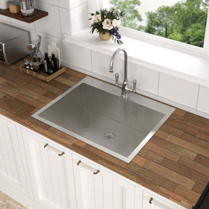 28 Inch Drop In Sink - 28 inch Kitchen Sink Drop in Topmount Single Bowl Sink 16 Gauge Stainless Steel Kitchen Sink Basin