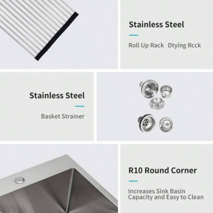 Double Bowl 50/50 Drop in Sink - 33x22x10 Stainless Steel Kitchen Sink 16 Gauge with Two 10 Deep Basin