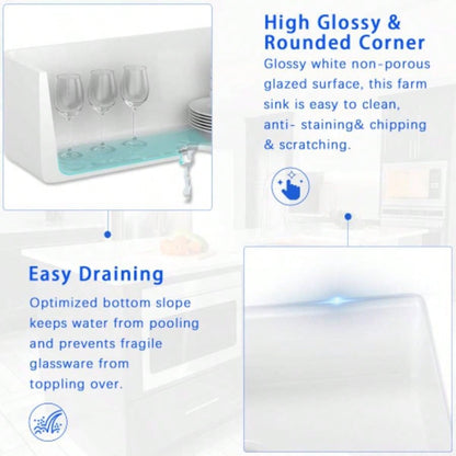 Fireclay 30 L X 20 Workstation Farmhouse Kitchen Sink With Accessories