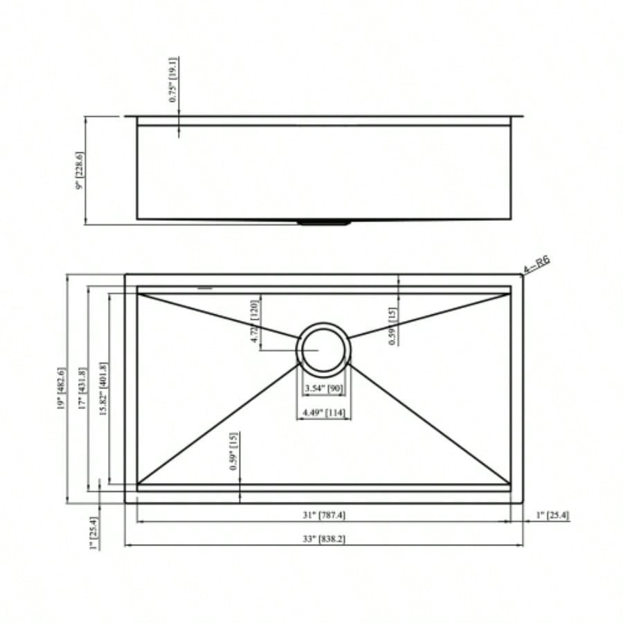 33 Undermount Kitchen Sink - 33*19*9 inch Kitchen Sink Undermount Single Bowl 16 Gauge Stainless Steel Ledge Workstation Kitchen Sinks