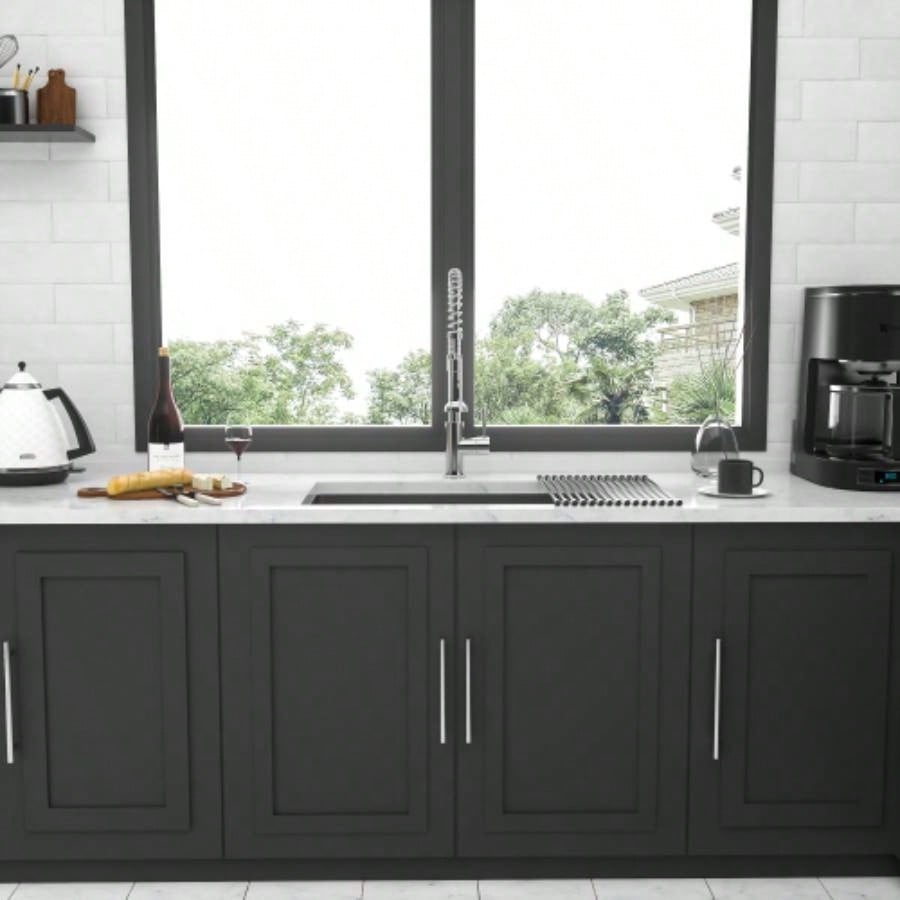 33 Inch Undermount Sink - 33x19x10 Undermount Stainless Steel Kitchen Sink 16 Gauge 10 Inch Deep Single Bowl Kitchen Sink Basin