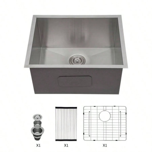 Laundry Sink 23 Inch - 23x18x12 Inch Undermount Laundry Utility Sink Deep Single Bowl 16 Gauge Stainless Steel Laundry Tub Sinks
