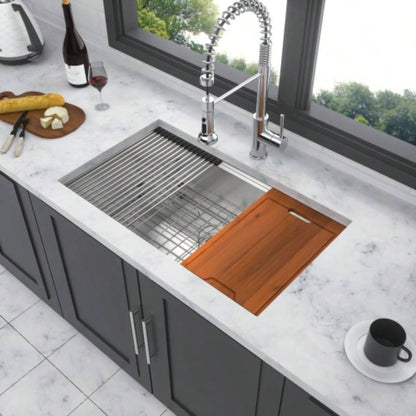 Undermount Workstation Kitchen Sink - 30x18x 10 Inch Stainless Steel 16 Gauge Deep Single Bowl Sink
