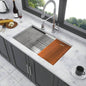 Undermount Workstation Kitchen Sink - 30x18x 10 Inch Stainless Steel 16 Gauge Deep Single Bowl Sink