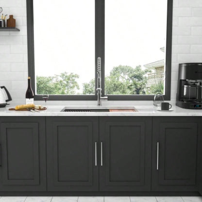 Undermount Workstation Kitchen Sink - 30x18x 10 Inch Stainless Steel 16 Gauge Deep Single Bowl Sink
