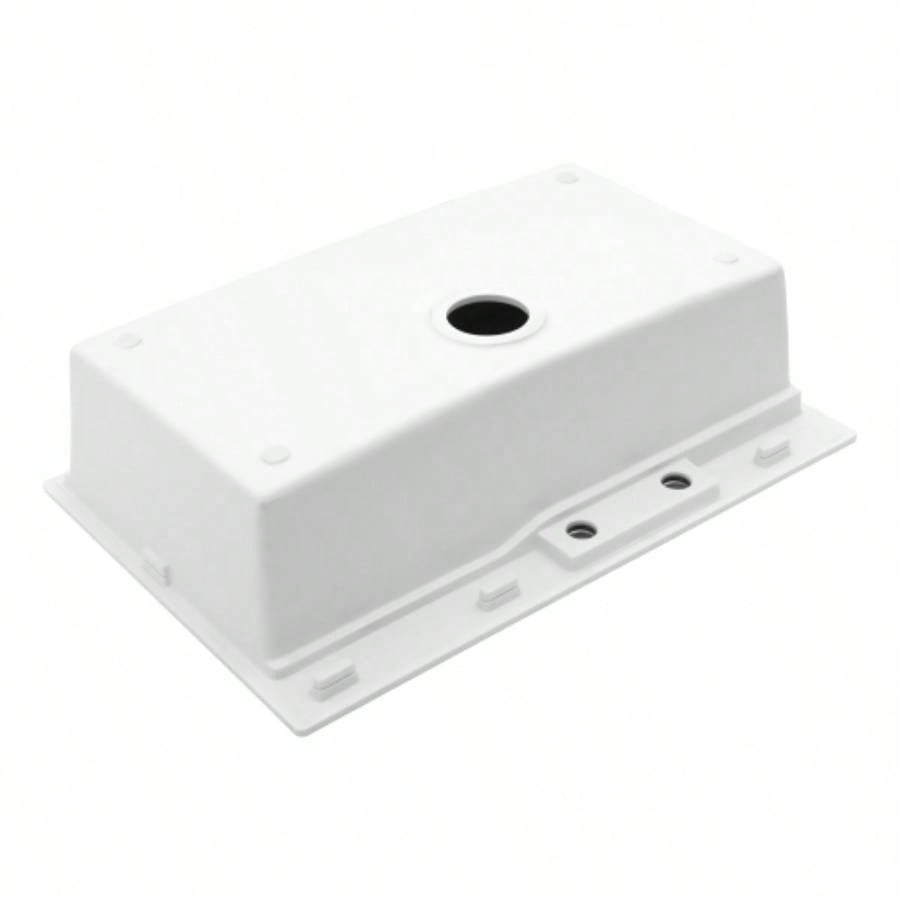 Drop In Waterfall Kitchen Sink - 33x22 White Composite Granite Quartz Single Bowl Workstation kitchen sink with Pull - Out Faucet