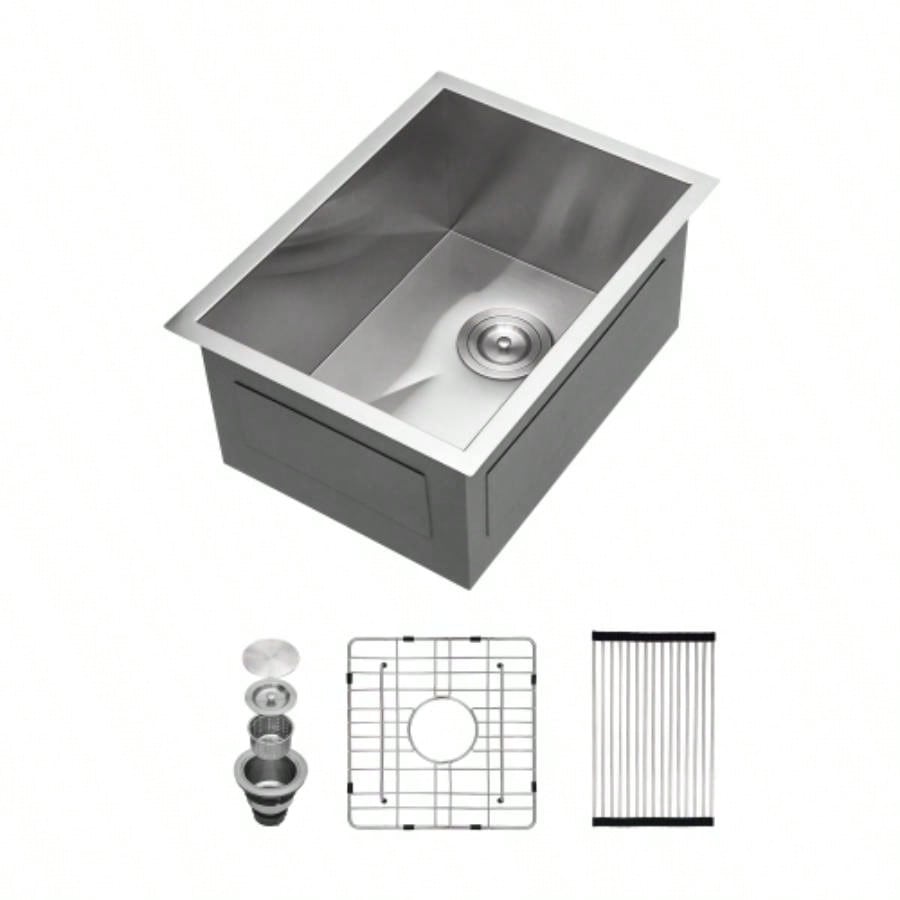 14 Inch Undermount Sink - 14x18x9 Undermount Stainless Steel Kitchen Sink 16 Gauge 9 Inch Deep Single Bowl Kitchen Sink Basin