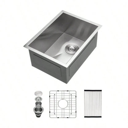 14 Inch Undermount Sink - 14x18x9 Undermount Stainless Steel Kitchen Sink 16 Gauge 9 Inch Deep Single Bowl Kitchen Sink Basin